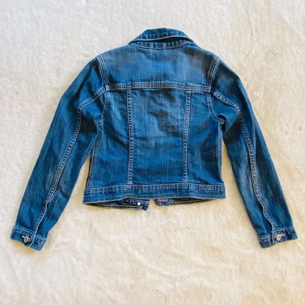 GAP Factory Girl’s Denim Jacket Dark Wash size M 7/8 Excellent Condition